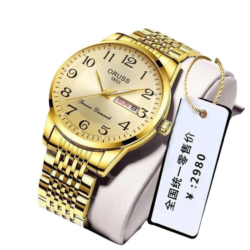 Premium Luminous Calendar Business Watch Men'S Waterproof Steel Belt Quartz Watch Men'S Watch
