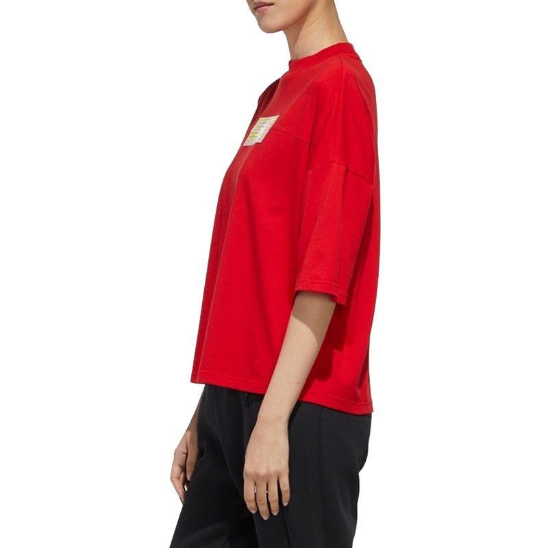Adidas Drop Shoulder Sleeve T Shirt Women's Red FT2860