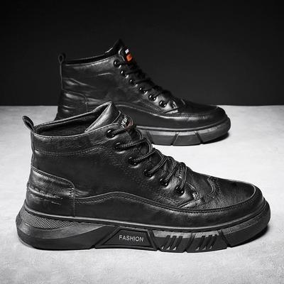 Frühling 2025 Neue Herren Martin Boots Britischer Stil Herren High Top Lederschuhe Herrenschuhe Lässige Stiefel Schwarze Lederstiefel