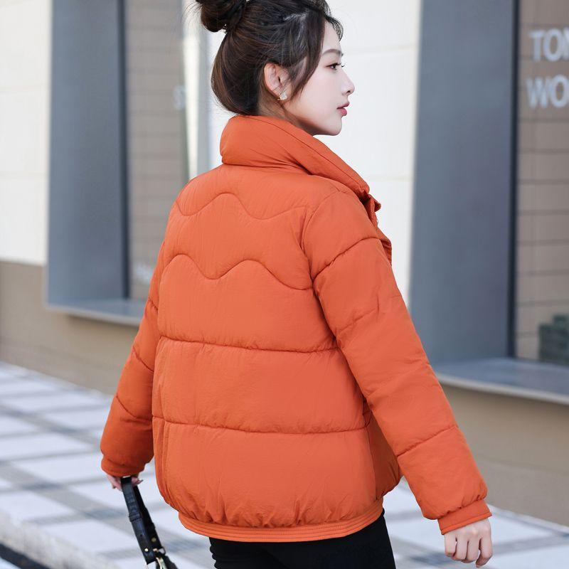 Women's Winter Short Cotton Padded Jacket Fashionable Korean Style Slim-Fit Loose Stand-Collar Cotton Coat