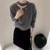 Light Luxury Fragrant Wind Heavy Industry Bead Lace Edge Hollow Thick Sweater Women's Winter Loose Lazy Premium Knitted Sweater