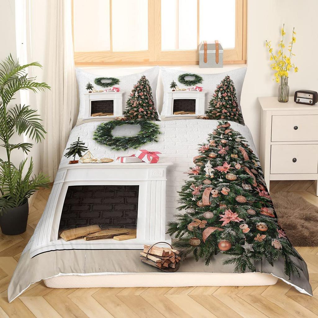 Christmas Snowflake Down Comforter Set Bedding Set 3-piece Duvet Cover Set