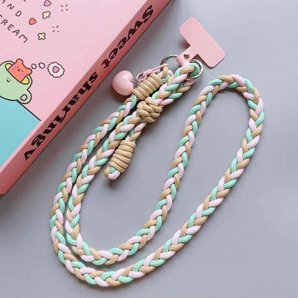 Braided Chain Mobile Phone Crossbody Lanyard Anti-lost Heart Crossbody Phone Strap