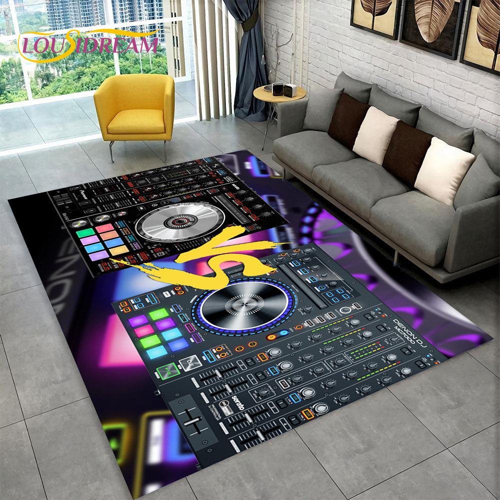 

3D DJ Music Screen Клавіатура Килимок, Килимок для вітальні Спальня Диван Придверний килимок Декор коридору, спортивна йога Нековзкий килимок 120x160cm(47x62in)