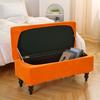 Storage Stool Cover Stretch Ottoman Footrest Cover Soft Rectangle Piano Seat Slipcover Living Room Bedroom 1Pc Velvet