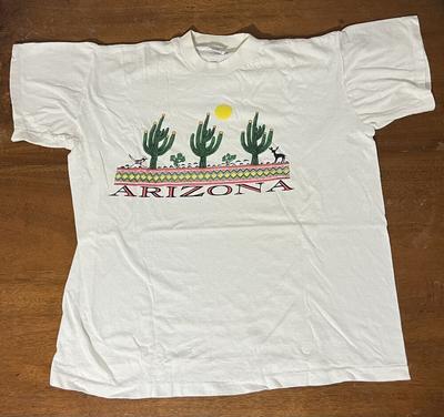 Vintage Single Stitch Arizona Short Hills T-Shirt XL Kaktusdruck 90er Unisex T-Shirt