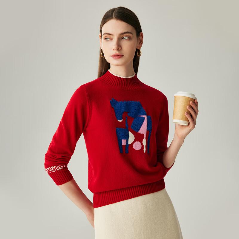 Zhaojun Women's 100% Cashmere Semi-Turtleneck Sweater