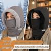 Lei Feng Winter Warm Hat with Fleece, Thickened, Cold-Proof, Mask & Scarf Combo, Windproof Cycling Balaclava