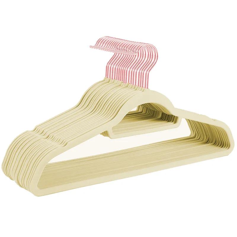 10PCS 45/42cm Flocking Hanger Non-slip Velvet Hanger Clothing Store Coat Without Trace Wardrobe Home Clothing Store Organization