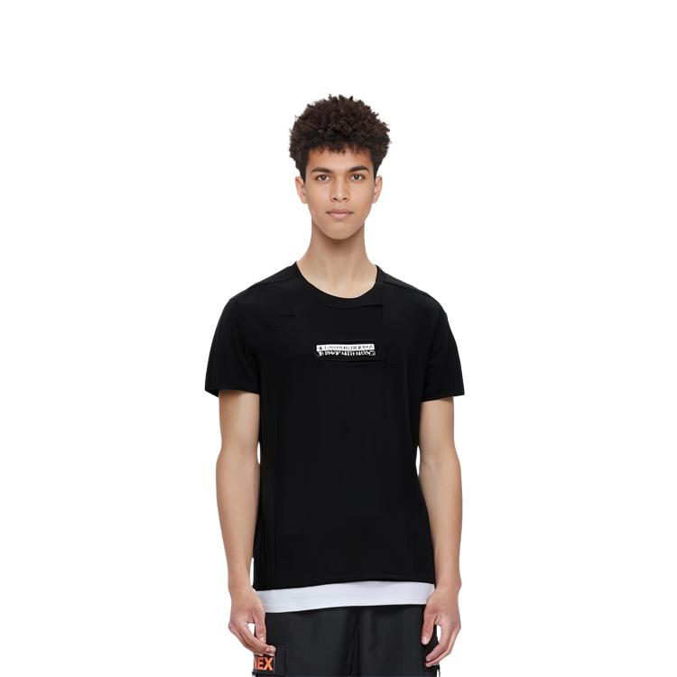 Calvin Klein Letter Fashion Pure Cotton Breathable Mirror Print Round Neck Short Sleeve T-Shirt Men T-Shirts Black ZM01888-BEH