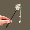 Banana Fan Tassel Wooden Hair Chopsticks Magnolia Flower Flower Hair Sticks  Hanfu Hair Bun
