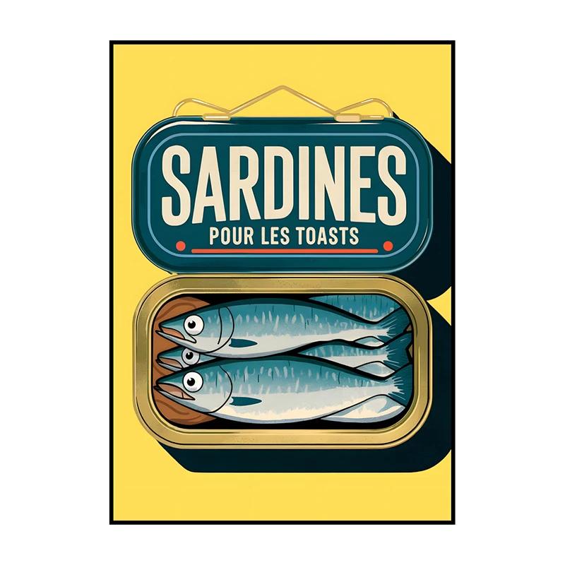 Sardinenbüchse Poster Modern Klassisch Druck Ausstellung Surrealismus Leinwandbild Wandkunst Bild für Zimmer Zuhause Küche Dekorat