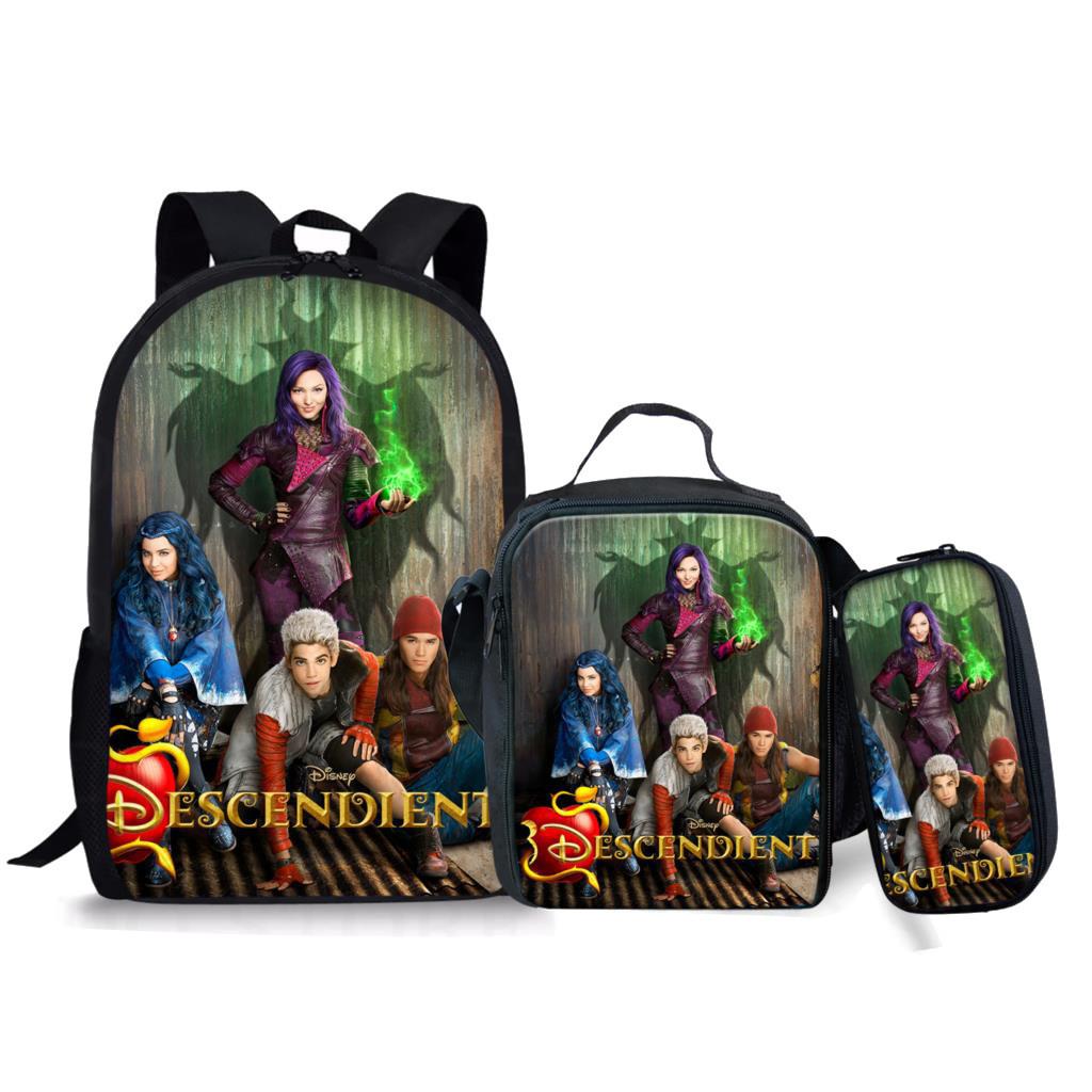 Descendants Laptop Backpack Set With Large Capacity For Students And Daily Use