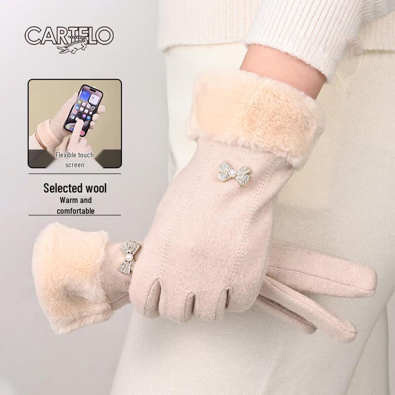 

Cartelo Women s Warm Wool Touchscreen Gloves One Size