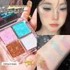 Mingxi Zhi Four-Color Eyeshadow Palette: Brown Earth Tones, Smoky Matte, Shimmer & Glitter, Portable for Cross-Border Use