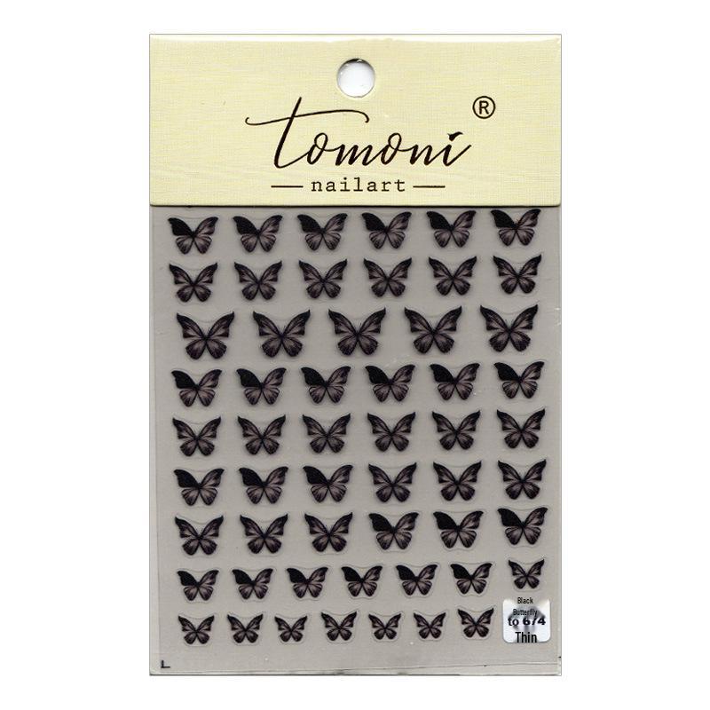 

3D Black & White Butterfly Ombre Nail Art Stickers
