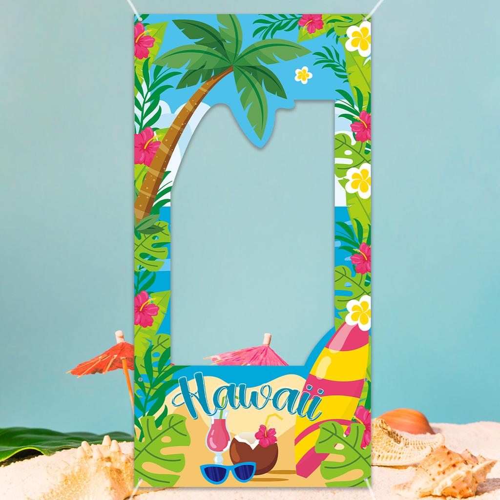 Hawaiian Photo Props Frames Background Tropical Hawaii Birthday Party Decor Kids Wedding Party Supplies Favors Baby Shower ALOHA