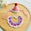 2pcs Handmade Dog Neck Set Photo Decoration Dog Neck Accessories Soft Pet Birthday Hat