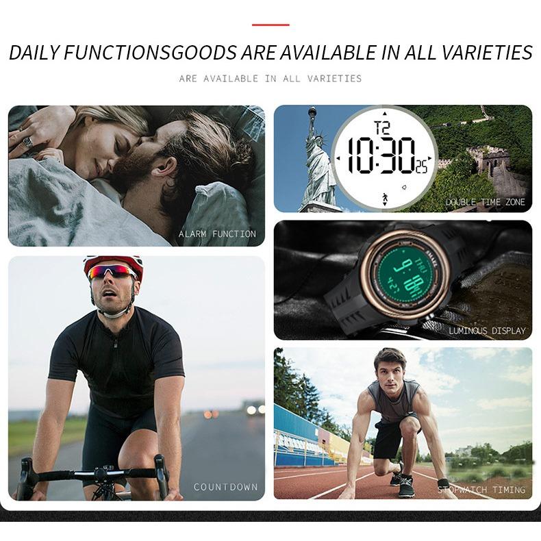 SMAEL Multifunctional Electronic Watch Outdoor Waterproof Compass Sports Countdown Student Watch