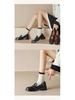 Women's 2025 Vintage Brown Preppy Loafers - Slip-On Coin Round Toe Leather Shoes with Kitten Heel