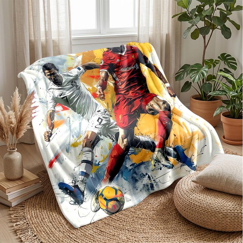 Cristiano Ronaldo Theme Blanket Soft Flannel Blanket Plush Throw Blanket Cozy Sofa Bed Blanket for Home Decor