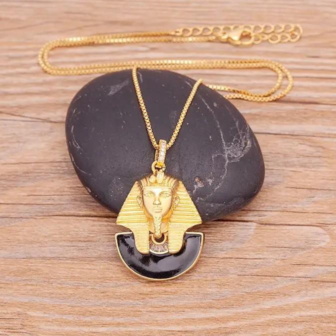 Pharaoh Necklace Ancient Egypt Egyptian Pyramid Symbol Eternal Life Pendant Amulet Talisman Power Authority Jewelry