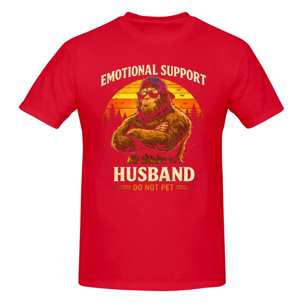 1 Piece Emotional Support Husband Do Not Pet Funny Bigfoot Funny 100 Cotton Tshirt Emotional Support Husband Tees Tops For Unisex