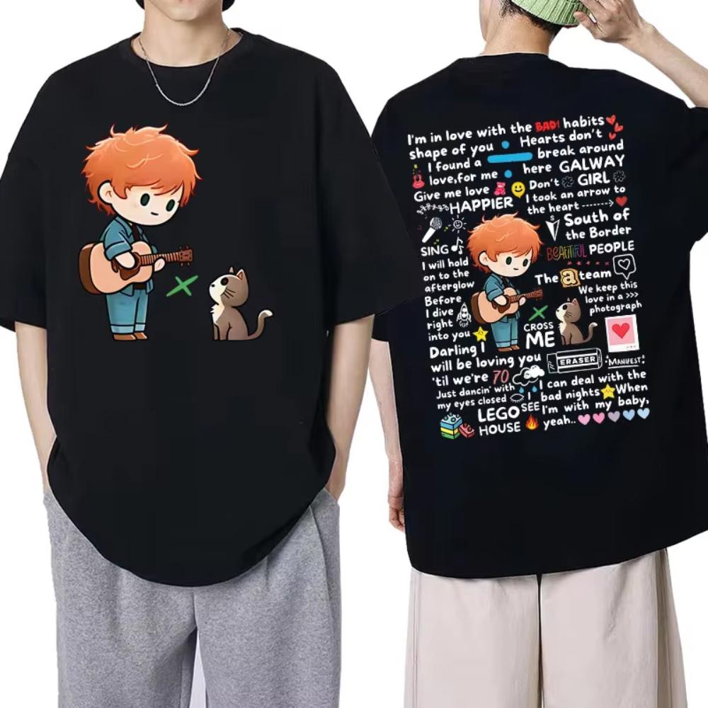 

Vintage Tshirt Ed Sheeran European Tour 2026 Graffiti Pattern T Shirts Unisex Women Cotton Short Sleeve Oversized Fashion Tshirts XL