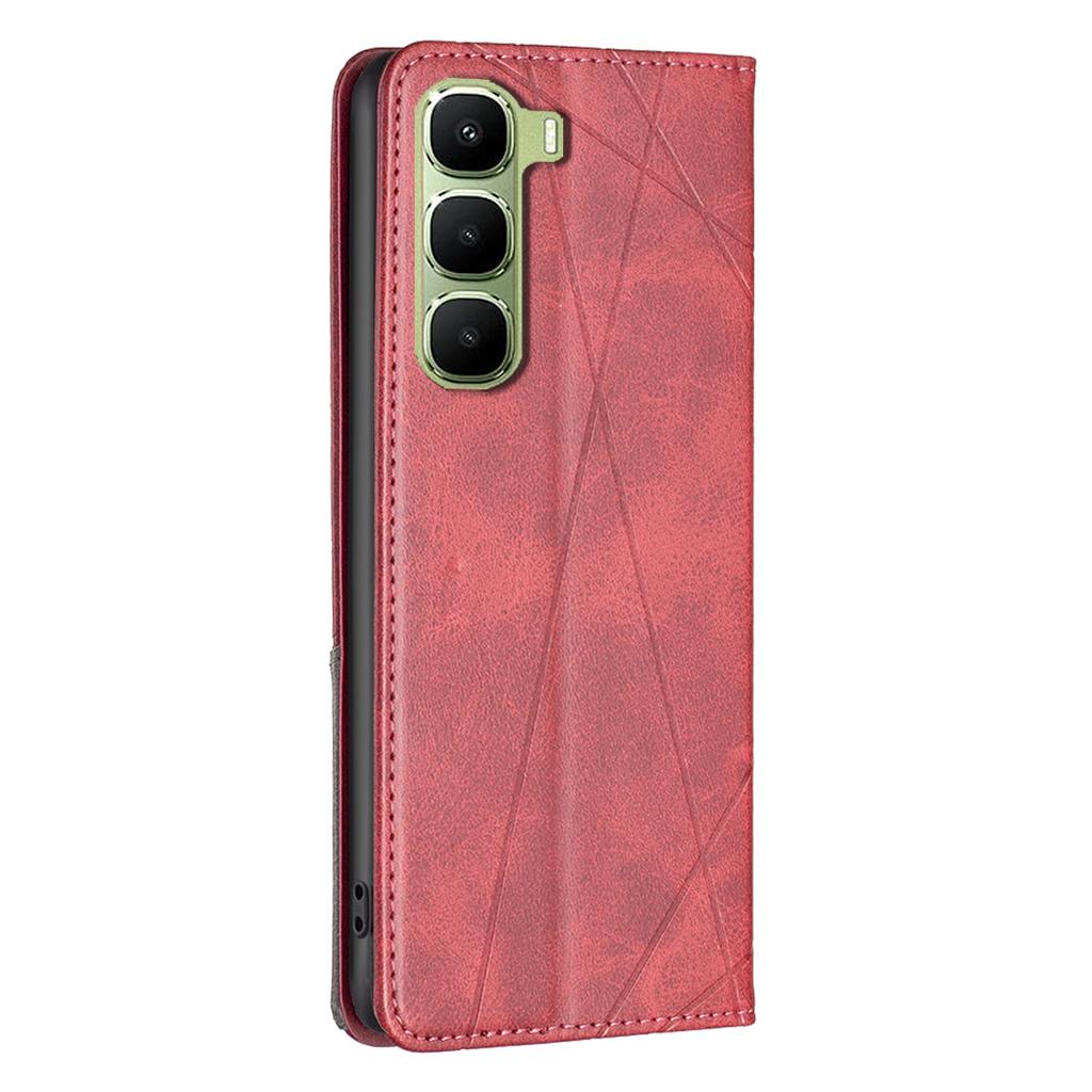 For Infinix Hot 60 Pro 4G Case Card Slots Geometry Imprint Leather Phone Cover
