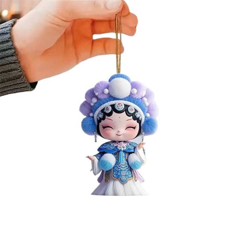 New Cute Little Flower Fairy Pendant Acrylic Cross-Border Flat Car Rearview Mirror Decoration Keychain