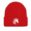 White Horse Print Winter Hats Unisex Warm Knitted Cap Beanie Hat For Woman Cuff Trendy Knit Hat Beanie Perfect For Urban Style
