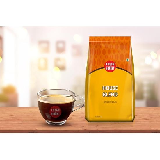 Fresh & Honest House Blend | Roasted Coffee Beans | Medium Dark Roast | Robusta | 1Kilo