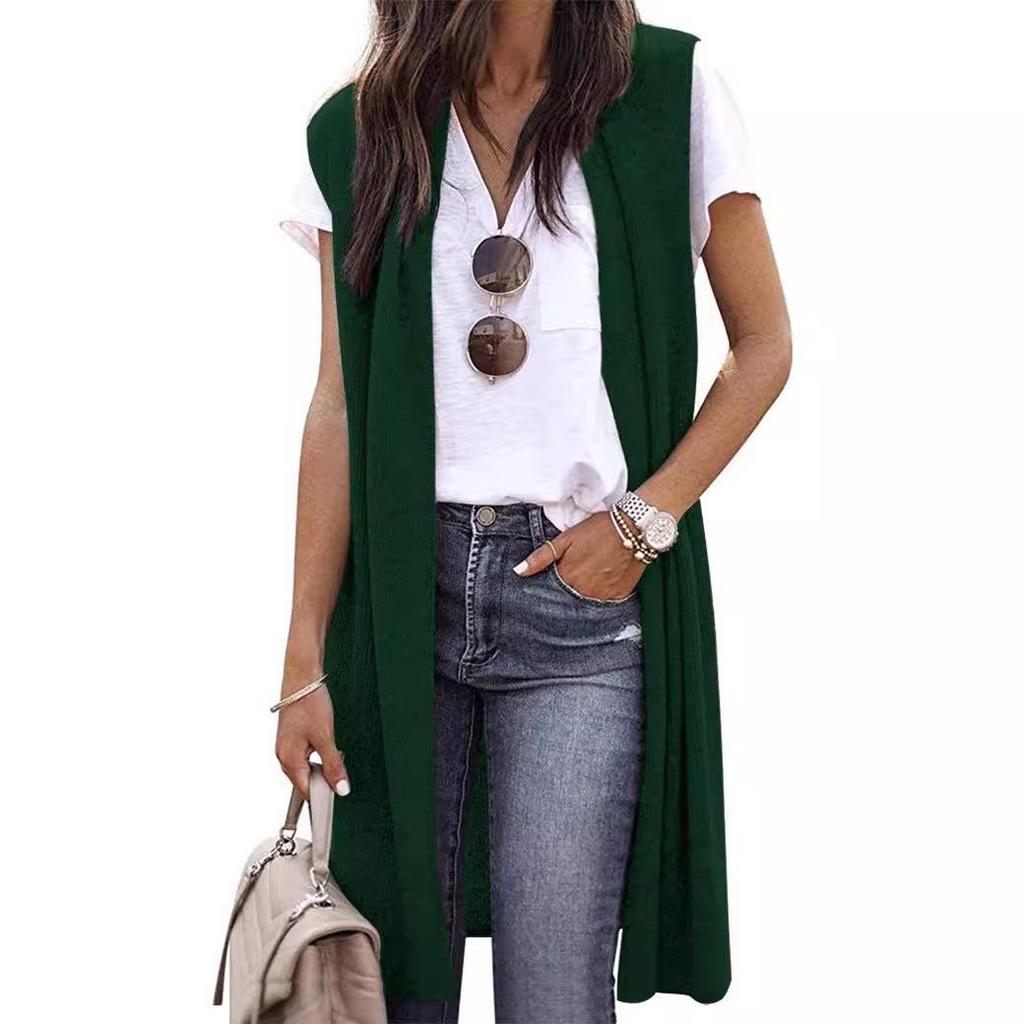 2024 Bestseller Solid Color Fashion Mid-length Vest - Six Colors, Four Sizes Model 8820