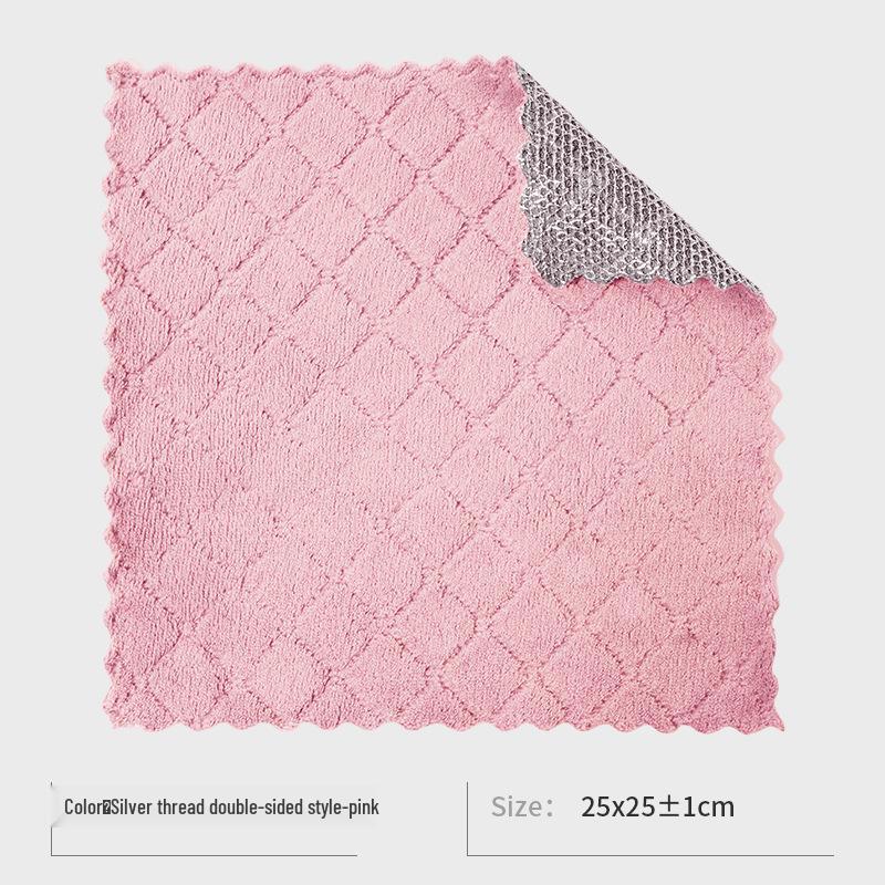 Silberfaden Doppelseitiges Spültuch: Antihaftöl, Stahlwolle-Scheuerschwamm für die Küchenreinigung