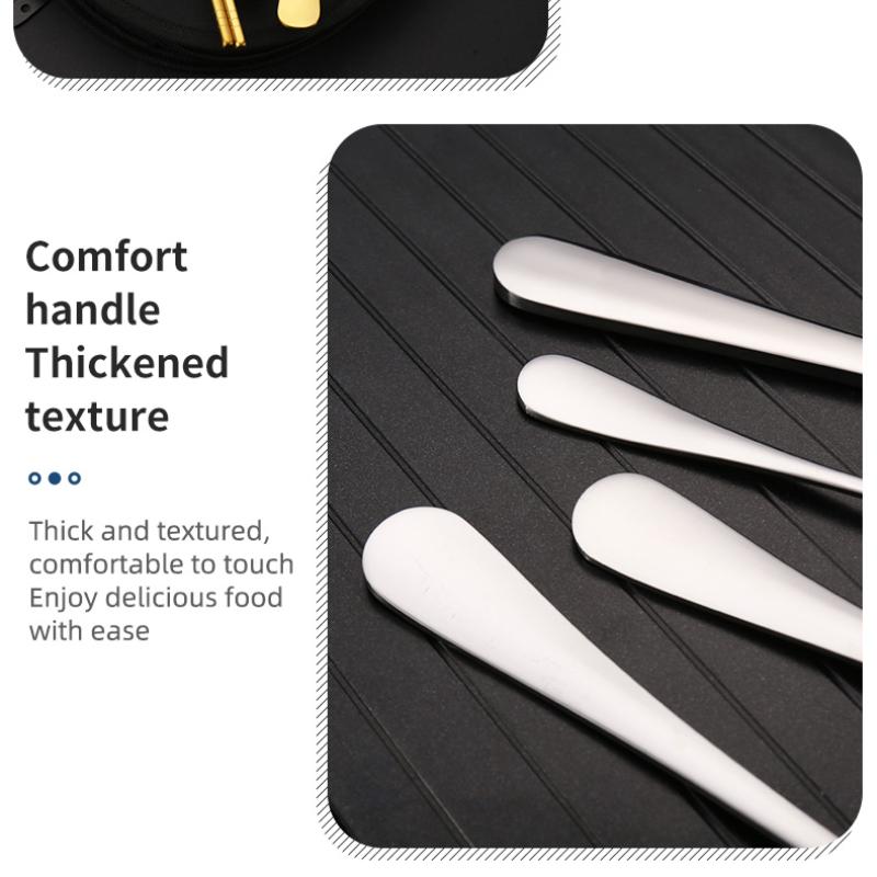Outdoor Stainless Steel Tableware Set Portable Travel Knife and Fork Camping High-end Barbecue Plate Food Clip Spoon Set