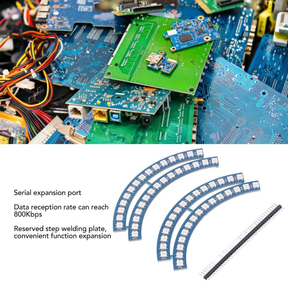 WS2812 RGB Ring Light 60 LEDs Serial Port RGB LED Lamp Board High Brightness 5V Wall Clock Light for Microcontroller