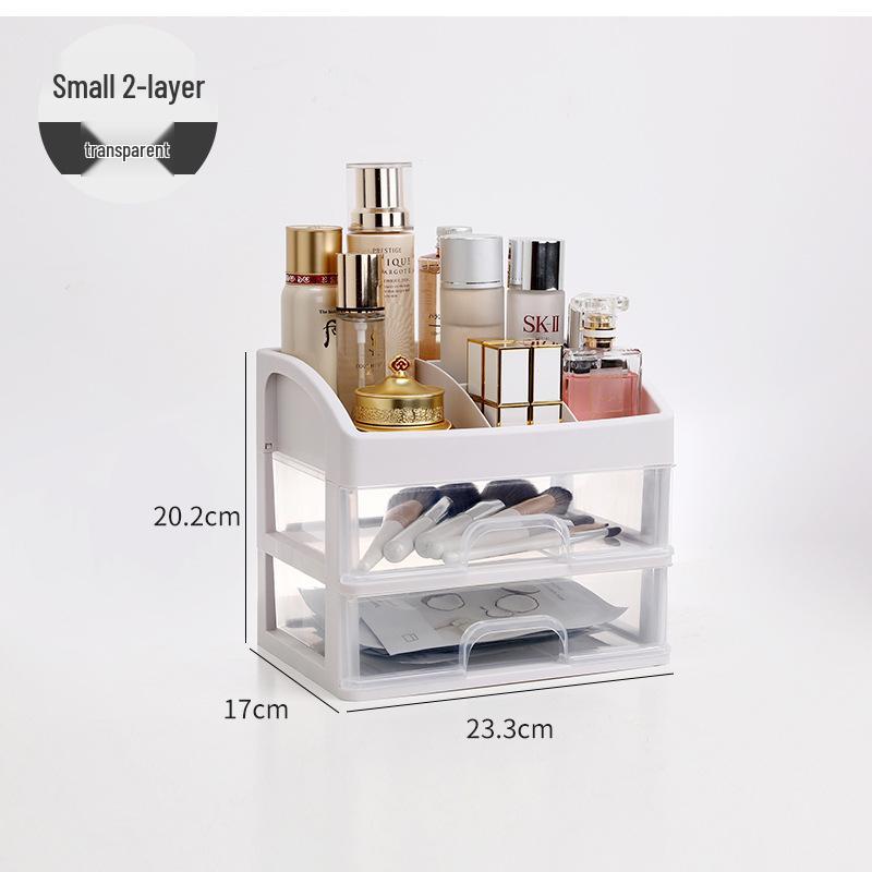 Large Capacity Desktop Cosmetic Storage Box with Drawers for Skincare and Lipstick