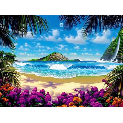 Peinture de broderie au diamant Broderie Artisanat Plage Bricolage Strass Broderie Diamant Art Mural