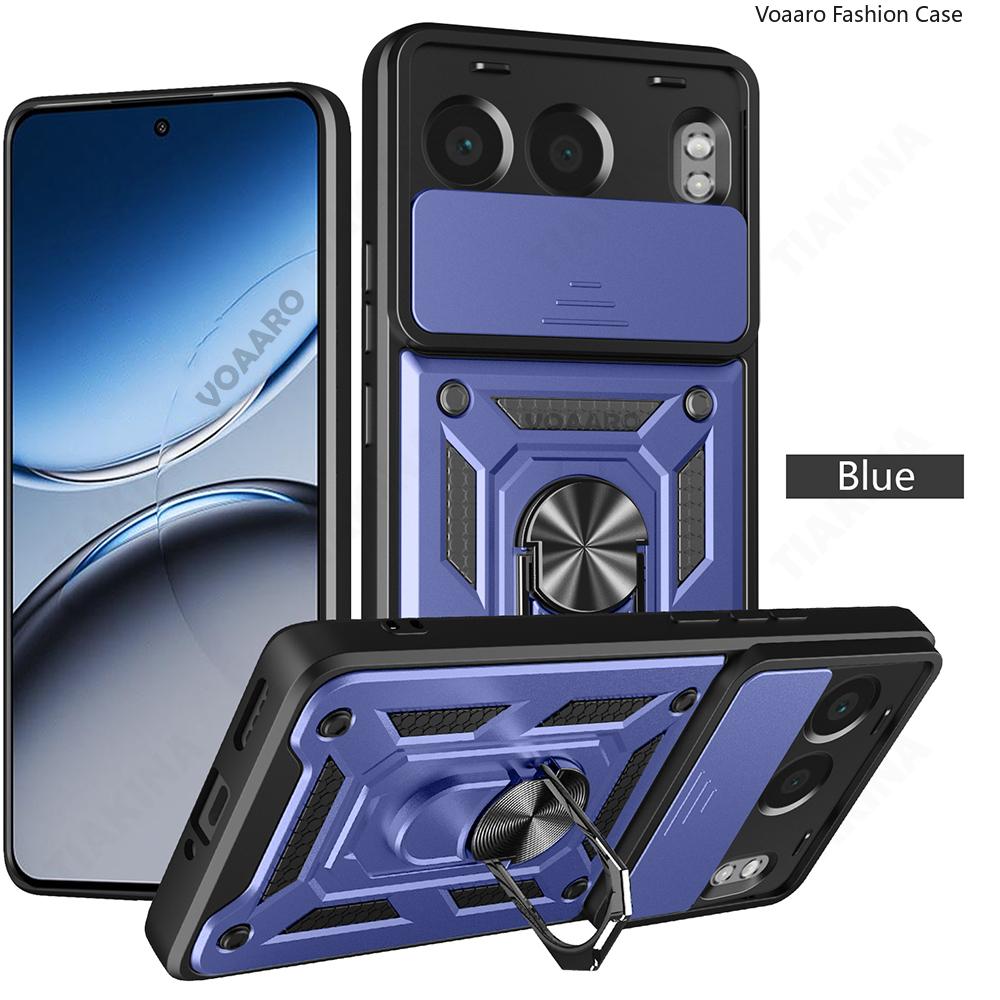 Slide Lens Armor Funda for OnePlus Nord CE4 Lite Case Stand Cover for OnePlus ACE 5 3 Pro 12 13 12R 13R OPPO K12 K12X 5G Case