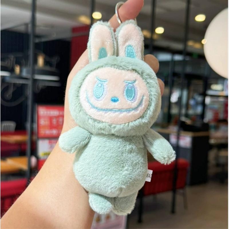 Cute Labubu Plush Doll Keychain The Monsters Box Toy New Vinyl Doll Kawaii Backpack Pendant Decoration and Protective Case Gifts