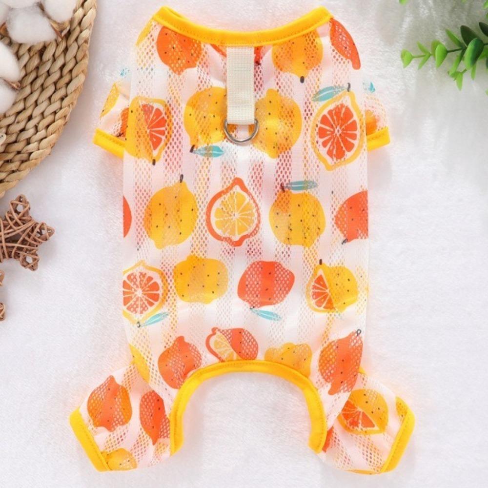 Thin Breathable Dog Sunscreen Clothing Mesh Pet Four Legged Clothes Pet Clothing XXL жёлтый