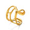 Stainless Steel Metal Lava Rings for Women Girls Fashion Gold Color Hollow Wide Adjustable Finger Rings Y2K Jewelry 2026 Trend