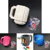 Bunter DIY Bausteinbecher mit 350 ml Fassungsvermögen Plastik-Kaffeetasse im europäischen Stil