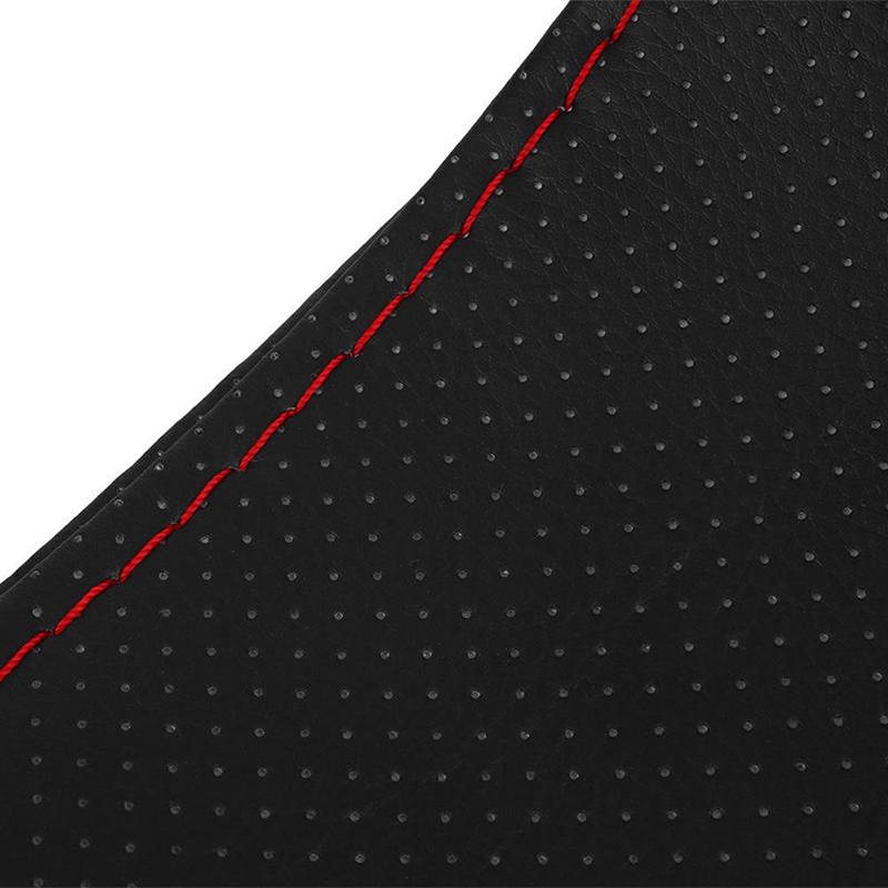 Schwarz+Rot DIY Auto Lenkradbezug 38Cm Mit Nadel Und Faden