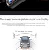 1080P HD Car Dash Cam with 360° Adjustable Triple Lens and Reversing Image
