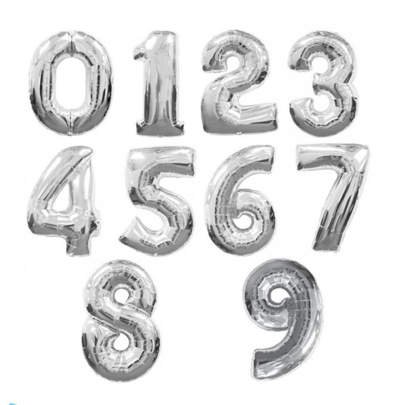 16palcový narozeninový večírek číslo 0-9 korunkové balónky fóliové balónky růžová modrá svatební dekorace miminko