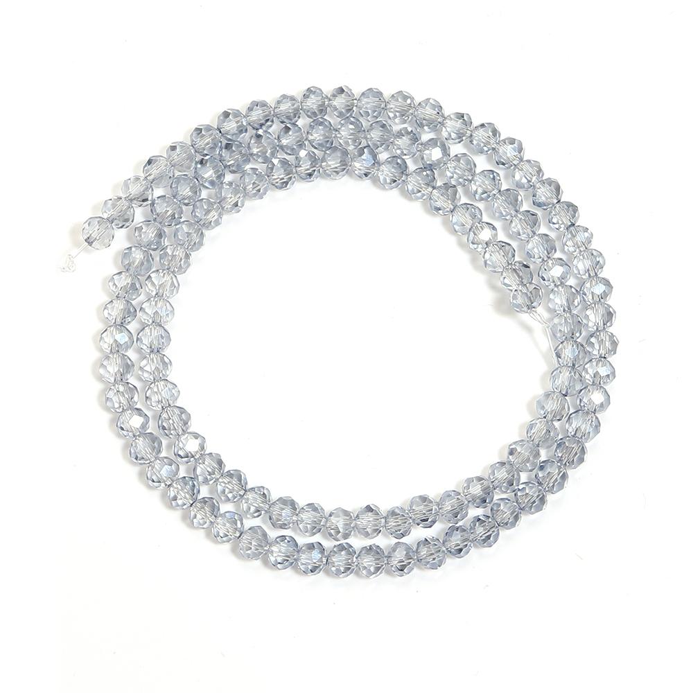 4 6 8mm Faceted Crystal Beads Light Blue Gray Abacus Glass Loose Spacer Beads for Jewelry Making DIY Necklace Bracelets Supplies