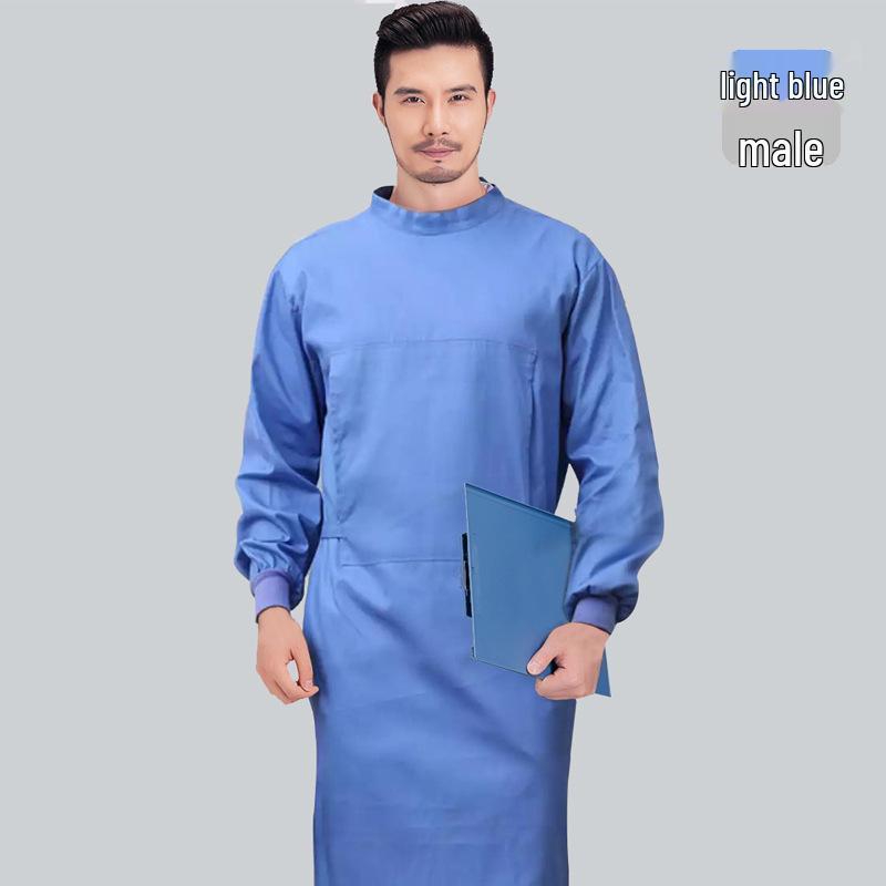 

Унисекс Хлопковый Хирургический Костюм с Длинным Рукавом – Полное Покрытие Темно-зеленый или Светло-голубой XXL