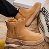 Winter Suede Casual Shoes Men Snow Fashion Ankle Boots Comfortable Fur Platform Cotton Shoes Man High-top Designer Short Boot