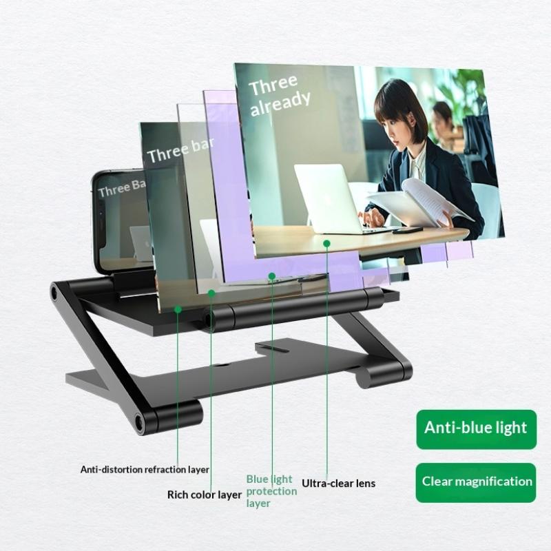 HD 3D Video Magnifier Phone Screen Expander Handsfree Amplifier for Watching Sports At Home or Picnic